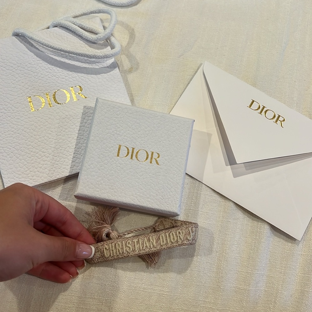 Pink and white dior bracelet